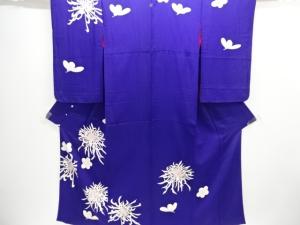 大正ロマン　錦紗乱菊模様一ツ紋着物